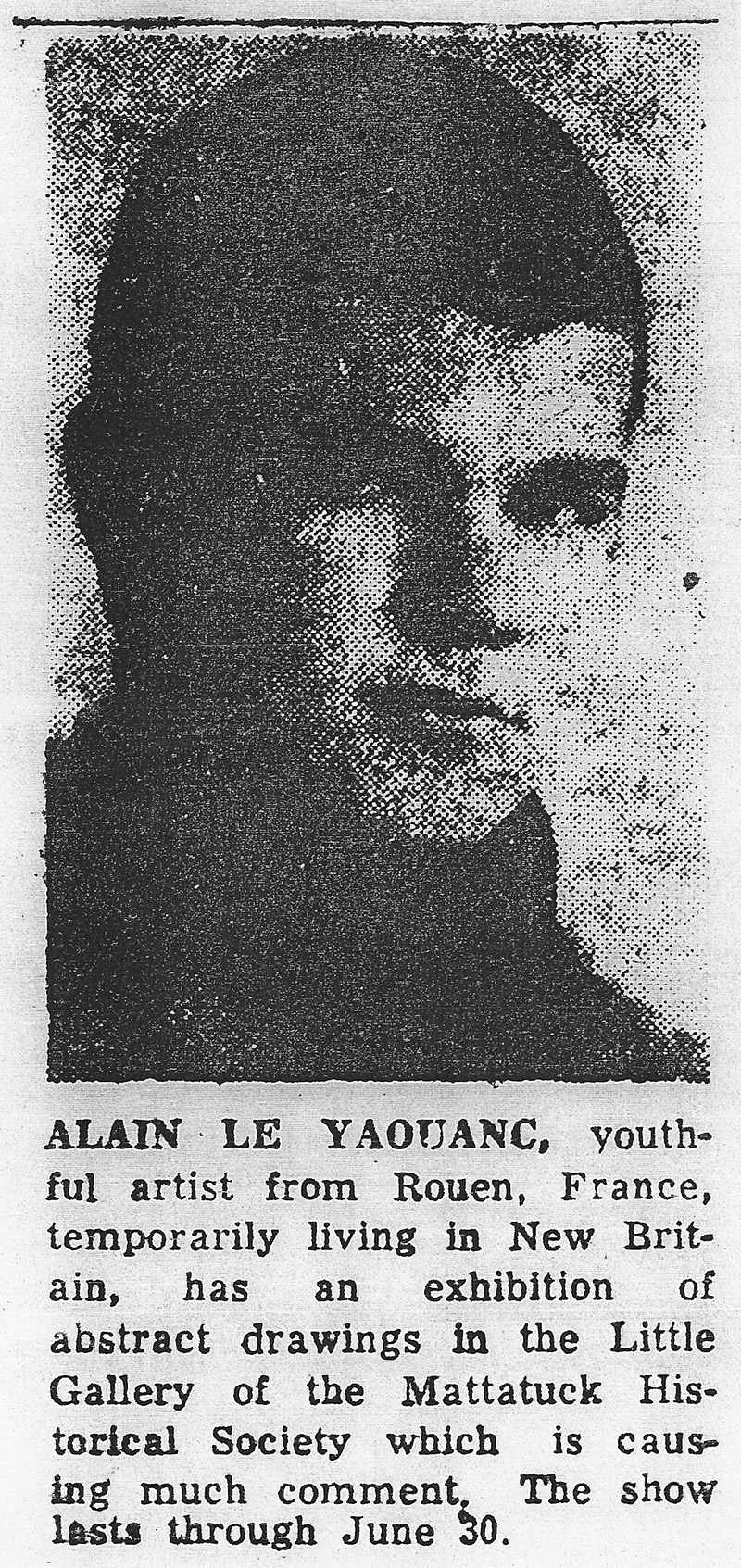 Première coupure de presse, 1957