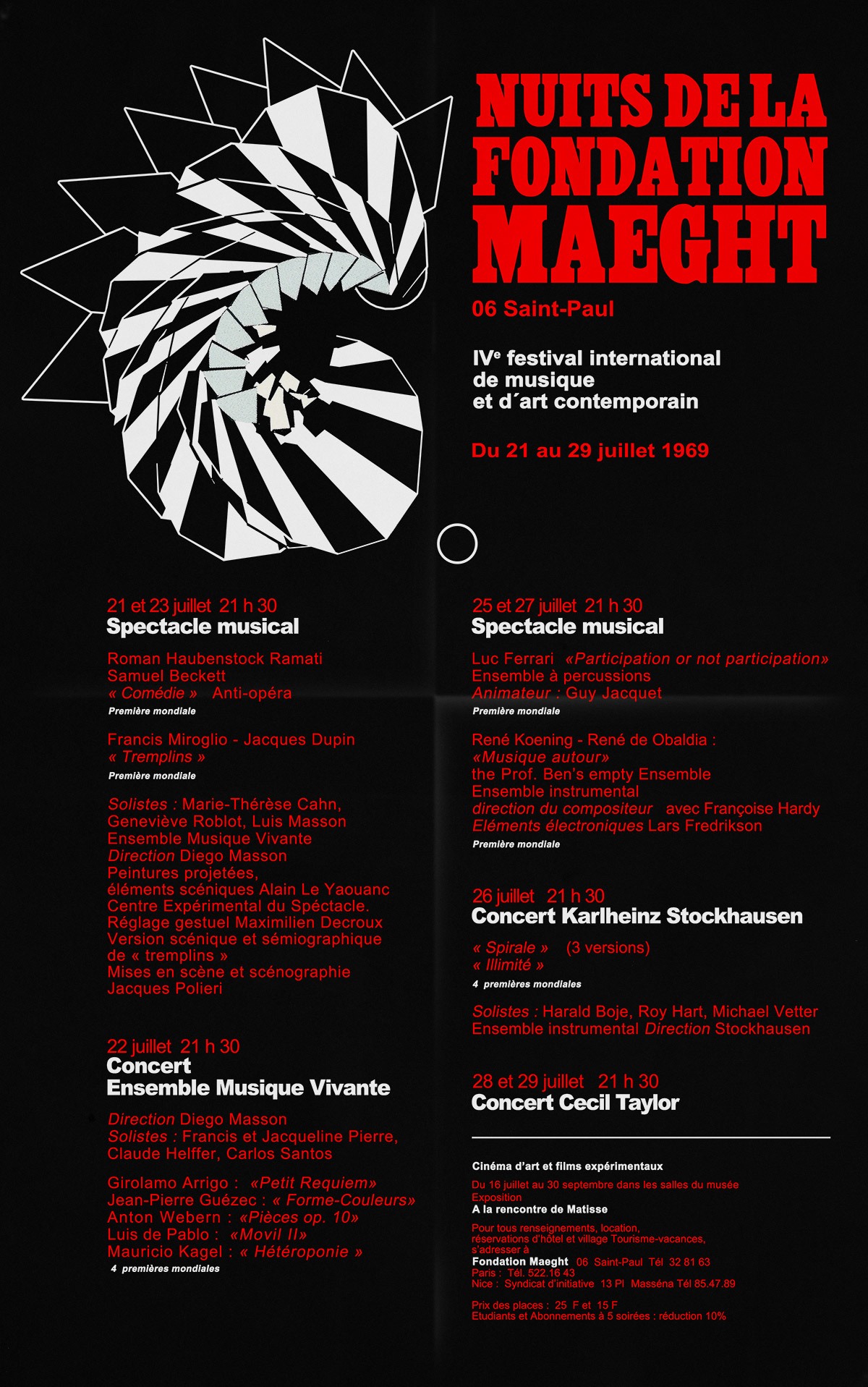 Poster for the Nuits de la Fondation Maeght, 1969