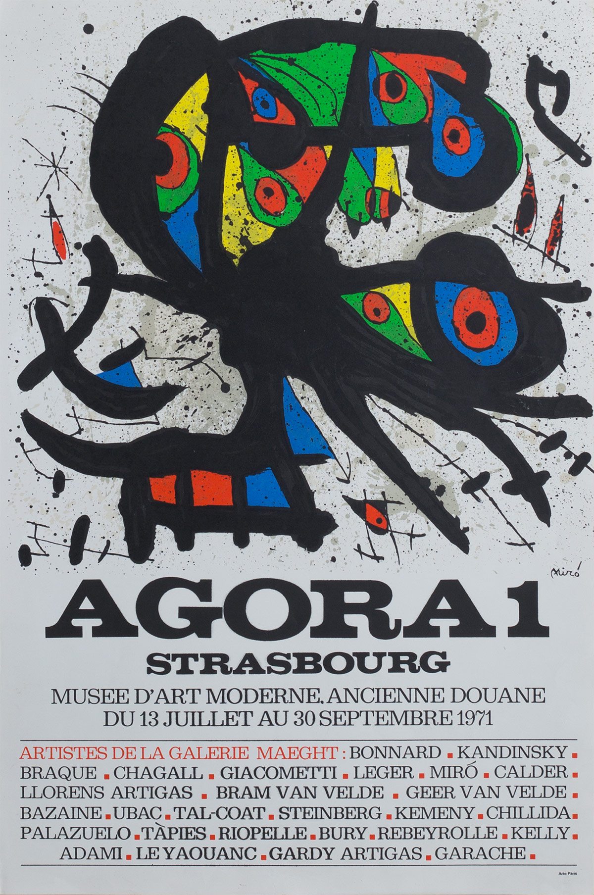 Exposition "Agora 1", Strasbourg. Crédit : © Fondation Le Yaouanc. Photo : Luc Delaborde. Affiche de l'exposition Agora 1 à Strasbourg. Archives Le Yaouanc. Photo : Luc Delaborde.